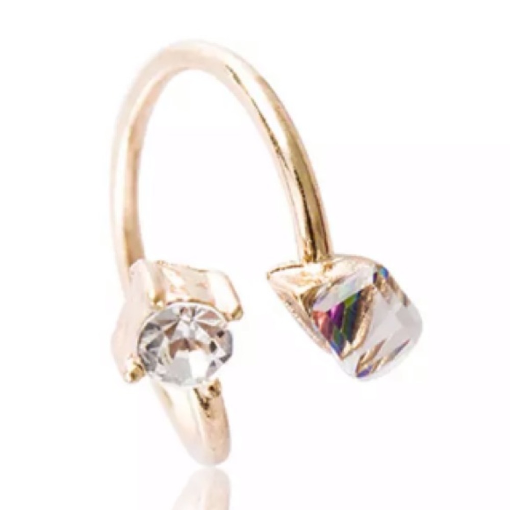 NEW๐๐CLEAR MULTICOLOR CRYSTAL CUBE OPEN RING๐๐ - Picture 5 of 8